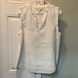 Lilly Pulitzer Kavalla Linen Sleeveless Ruffle Top